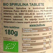 Спирулина в таблетках BUFO Organic | интернет-магазин натуральных товаров 4fresh.ru - фото 2