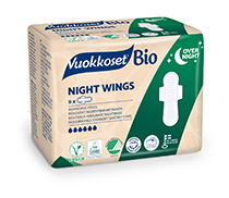 Прокладки "100% Bio Night Wings", с крылышками Vuokkoset | интернет-магазин натуральных товаров 4fresh.ru - фото 2