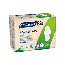 Прокладки "100% Bio Long Wings", с крылышками Vuokkoset | интернет-магазин натуральных товаров 4fresh.ru - фото 2